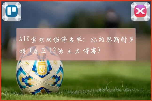 AIK索尔纳伤停名单：比约恩斯特罗姆 (后卫 12场 主力 停赛)